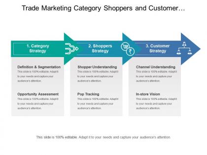 Trade marketing category shoppers and customer strategy with definition and segmentation