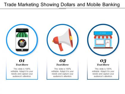 Trade marketing showing dollars and mobile banking