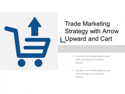 Trade marketing strategy with arrow upward and cart