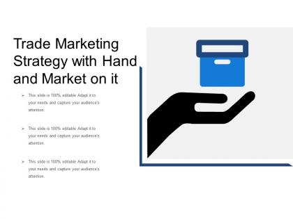 Trade marketing strategy with hand and market on it