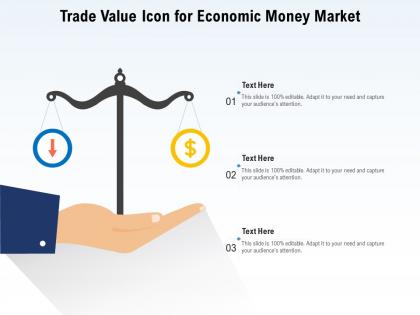 Trade value icon for economic money market