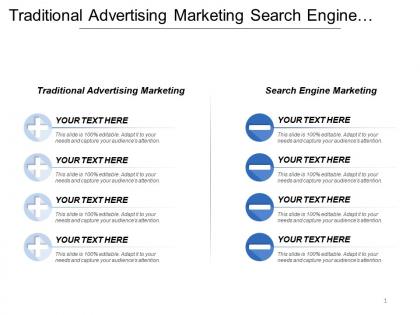 Traditional advertising marketing search engine marketing email direct marketing
