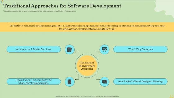 Traditional Approaches For Software Agile Information Technology Project Management