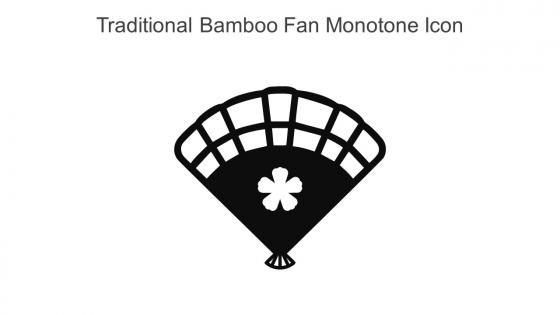 Traditional Bamboo Fan Monotone Icon In Powerpoint Pptx Png And Editable Eps Format