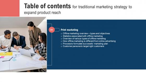 Traditional Marketing Strategy To Expand Product Table Of Contents Strategy SS V