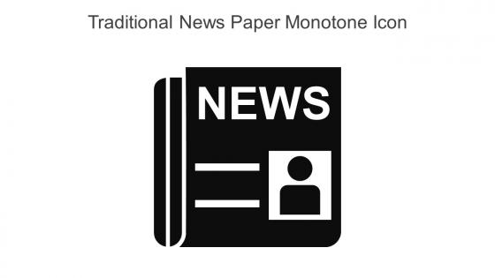 Traditional News Paper Monotone Icon In Powerpoint Pptx Png And Editable Eps Format