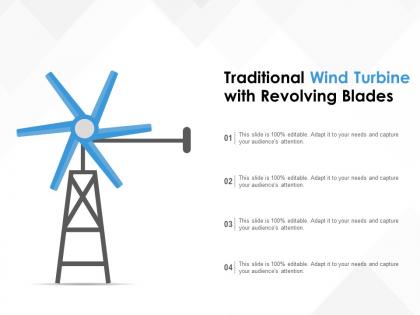 Traditional wind turbine with revolving blades