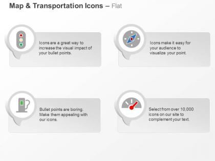 Traffic lights compass fuel dashboard ppt icons graphics
