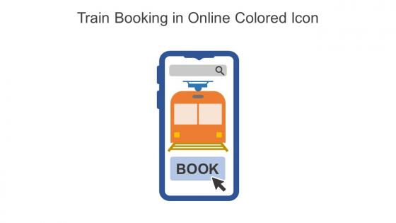 Train Booking In Online Colored Icon In Powerpoint Pptx Png And Editable Eps Format