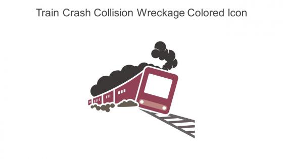Train Crash Collision Wreckage Colored Icon In Powerpoint Pptx Png And Editable Eps Format