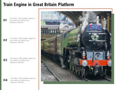 Train engine in great britain platform