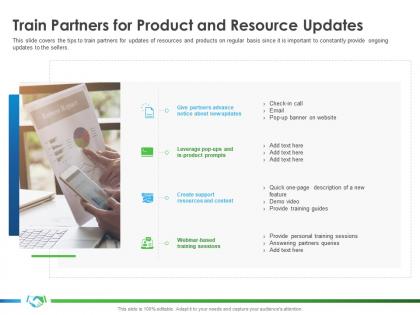 Train partners for product and resource updates product s33 ppt ideas images