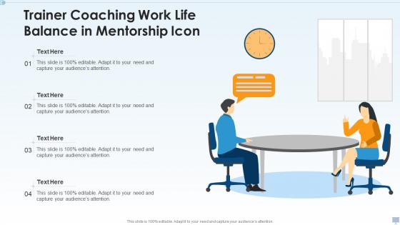 Trainer coaching work life balance in mentorship icon