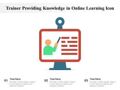 Trainer providing knowledge in online learning icon