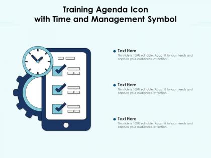 Training agenda icon with time and management symbol