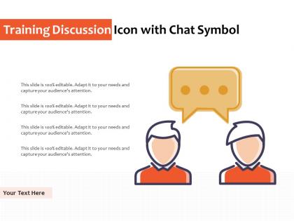 Training discussion icon with chat symbol