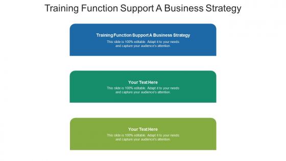 Training function support a business strategy ppt powerpoint maker cpb