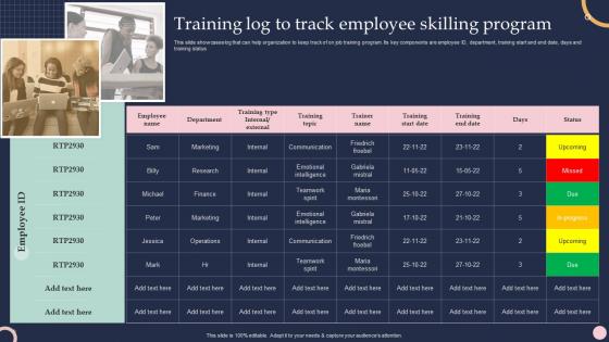 Training Log To Track Employee Skilling Program Training And Development Program To Efficiency