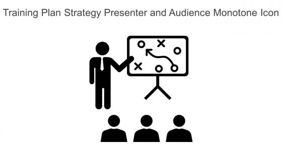 Training Plan Strategy Presenter And Audience Monotone Icon In Powerpoint Pptx Png And Editable Eps Format