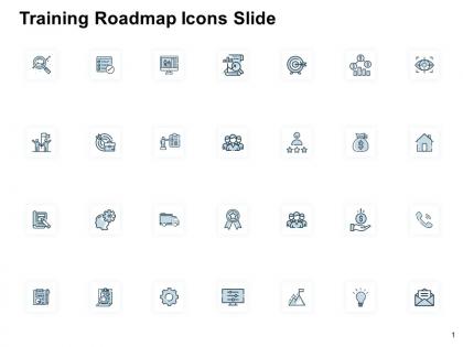 Training roadmap icons slide pillars ppt powerpoint presentation professional