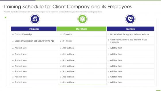 Training Schedule For Client Company And Its Employees App Development Ppt Structure