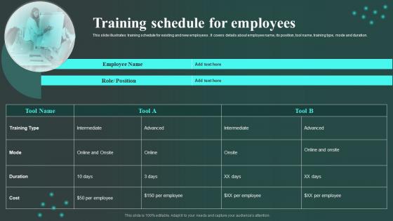 Training Schedule For Employees Workplace Innovation And Technological