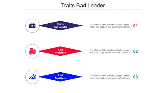 Traits Bad Leader Ppt Powerpoint Presentation Professional Infographics Cpb