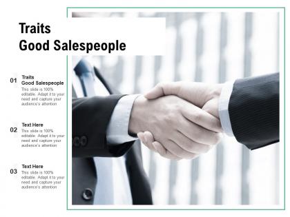 Traits good salespeople ppt powerpoint presentation summary example topics cpb
