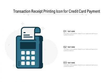 Transaction receipt printing icon for credit card payment