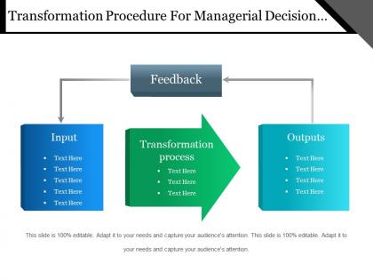 Transformation procedure for managerial decision making powerpoint shapes