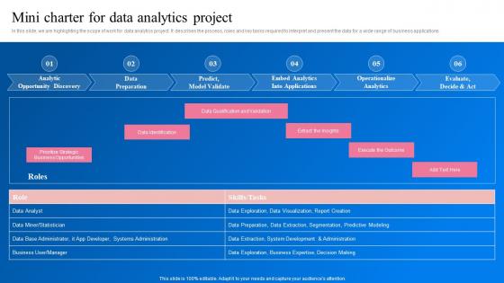 Transformation Toolkit Data Analytics Business Intelligence Mini Charter For Data Analytics Project