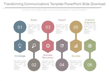 Transforming communications template powerpoint slide download