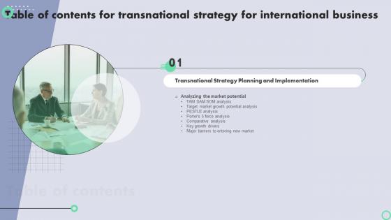 Transnational Strategy For International Business Table Of Contents Strategy SS V