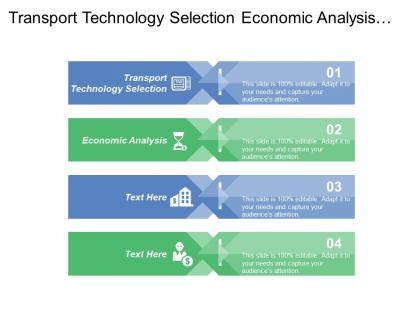 Transport technology selection economic analysis system description capital costs
