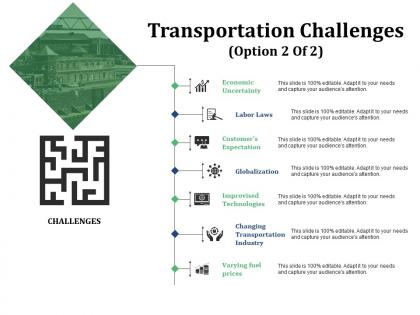Transportation challenges ppt slide themes