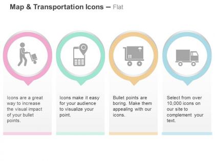 Transportation location finder load delivery ppt icons graphics