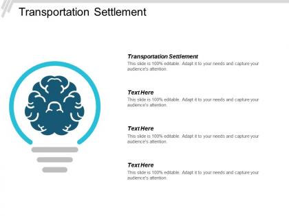 Transportation settlement ppt powerpoint presentation portfolio infographic template cpb