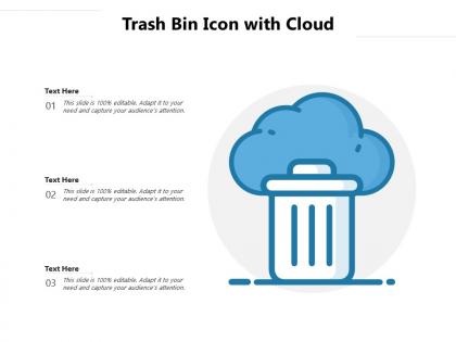 Trash bin icon with cloud