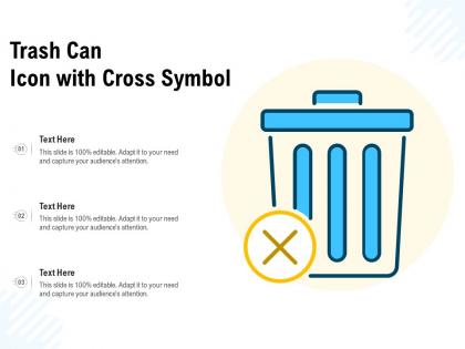 Trash can icon with cross symbol