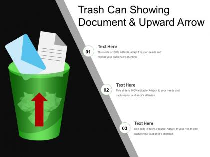 Trash can showing document and upward arrow