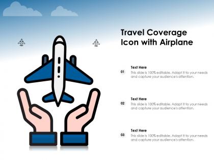 Travel coverage icon with airplane