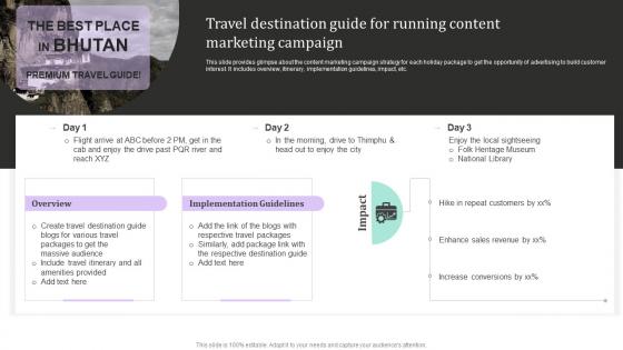 Travel Destination Guide For Running Content New And Effective Guidelines For Tourist Strategy SS V