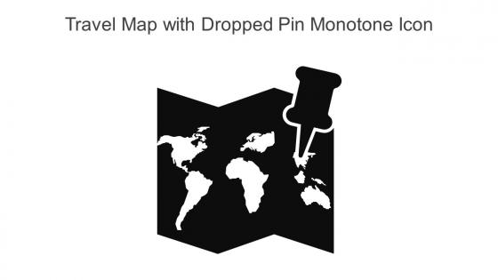Travel Map With Dropped Pin Monotone Icon In Powerpoint Pptx Png And Editable Eps Format