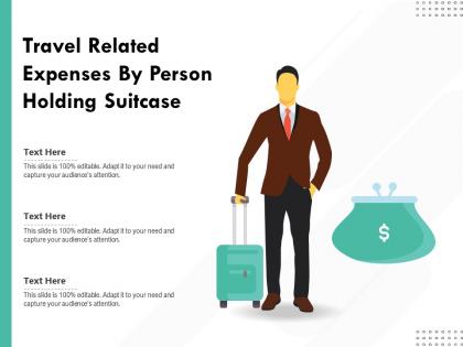 Travel related expenses by person holding suitcase