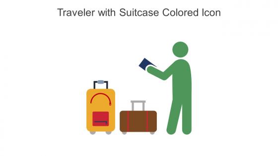 Traveler With Suitcase Colored Icon In Powerpoint Pptx Png And Editable Eps Format