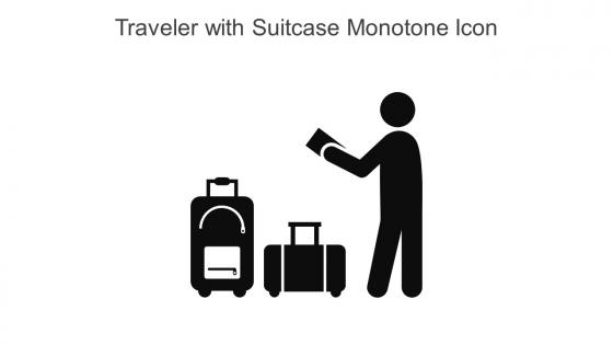 Traveler With Suitcase Monotone Icon In Powerpoint Pptx Png And Editable Eps Format