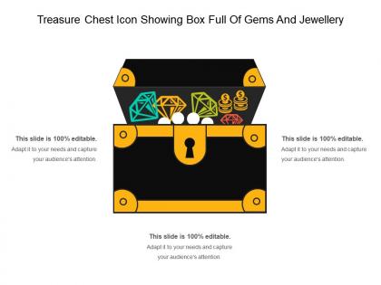 Treasure chest icon showing box full of gems and jewellery