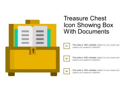 Treasure chest icon showing box with documents