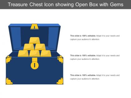 Treasure chest icon showing open box with gems