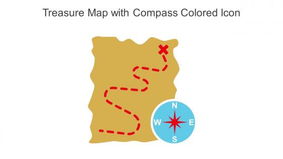 Treasure Map With Compass Colored Icon In Powerpoint Pptx Png And Editable Eps Format